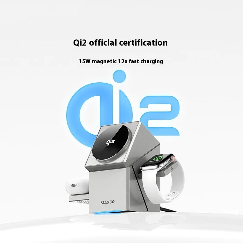 "Qi2 Magnetic Touch Rotating Charger – Ultra-Fast Wireless Charging Pad with Smart MagLock"