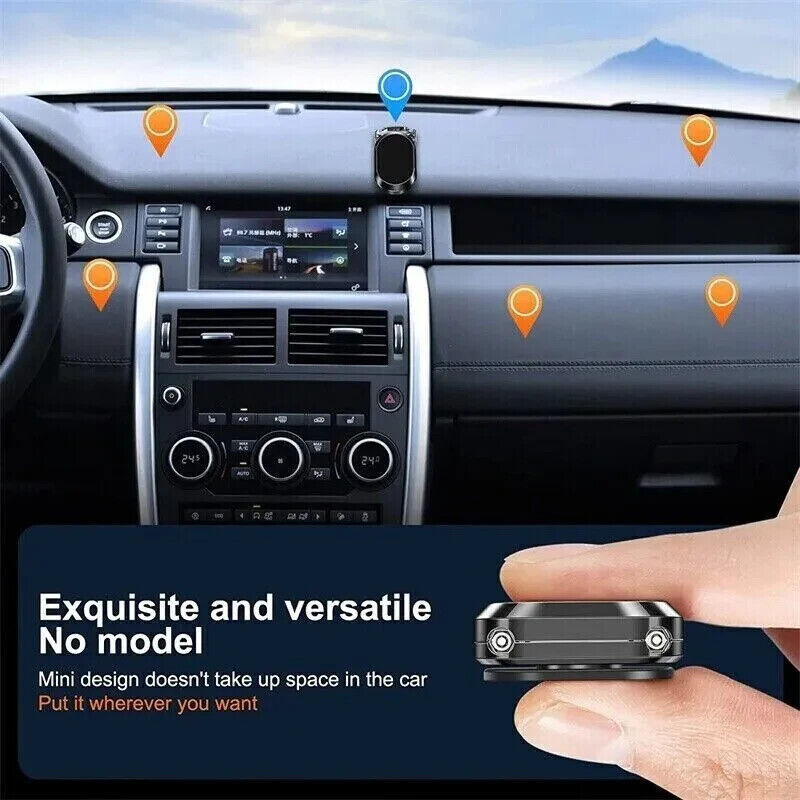 “Magnetic Car Phone Holder – 360° Rotatable Dashboard Mount, Foldable & Strong Grip”