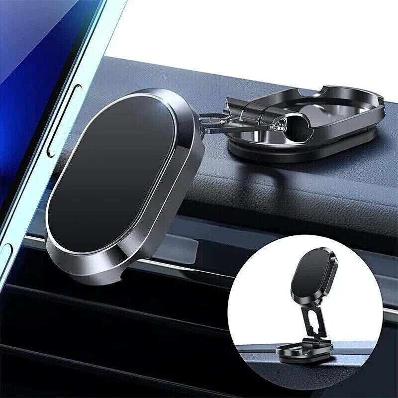 “Magnetic Car Phone Holder – 360° Rotatable Dashboard Mount, Foldable & Strong Grip”